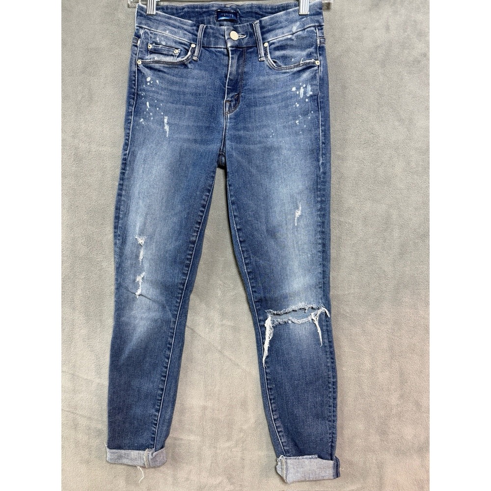 Mother Jeans Women's 25 Loud is How ILY Looker Ankle Fray Raw Hem